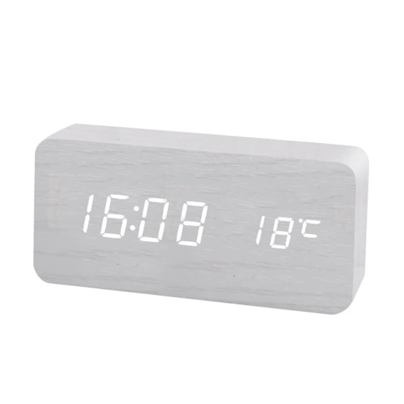 Wooden Digital Alarm Clock – LED
