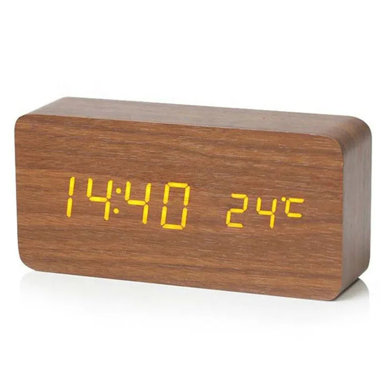 Wooden Digital Alarm Clock – LED