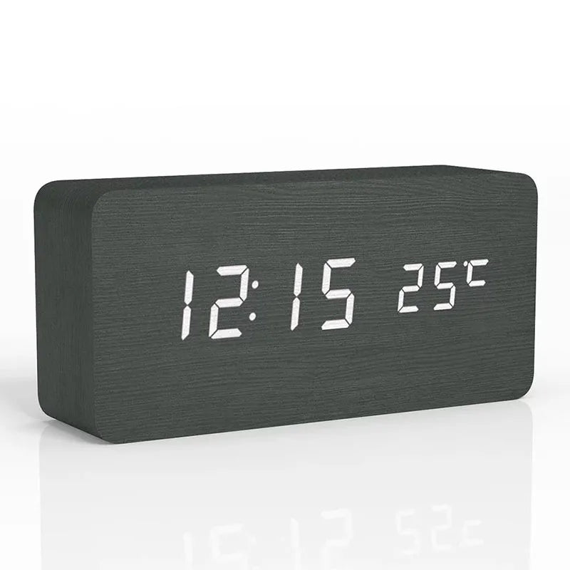 Wooden Digital Alarm Clock – LED