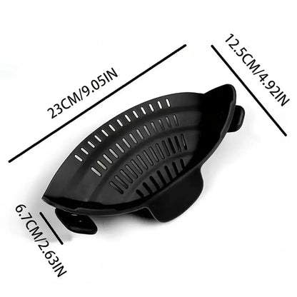 Universal Clip-On Pot Strainer – Practical Kitchen Tool for Pasta, Rice, and Vegetables