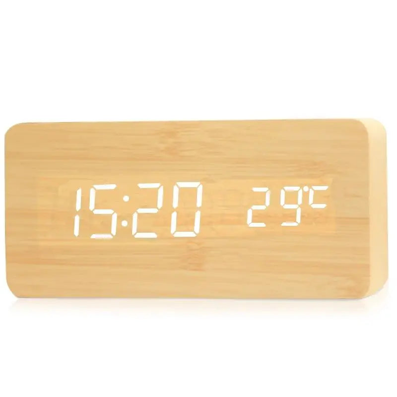 Wooden Digital Alarm Clock – LED