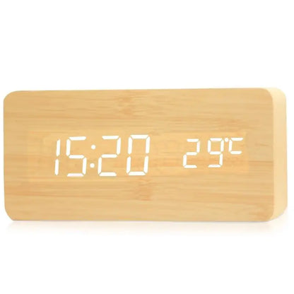 Wooden Digital Alarm Clock – LED