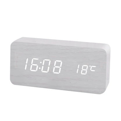 Wooden Digital Alarm Clock – LED
