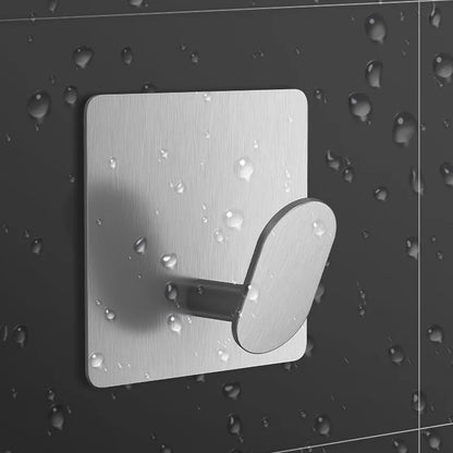 Stainless Steel Adhesive Wall Hook – Multipurpose Holder for Towels, Bathrobes and Utensils (Bathroom/Kitchen)