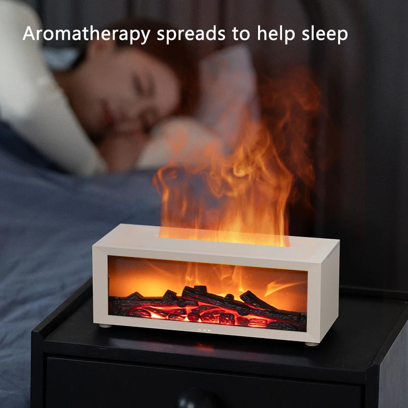 Creative Fireplace Humidifier – Essential Oil Diffuser with LED Flames
