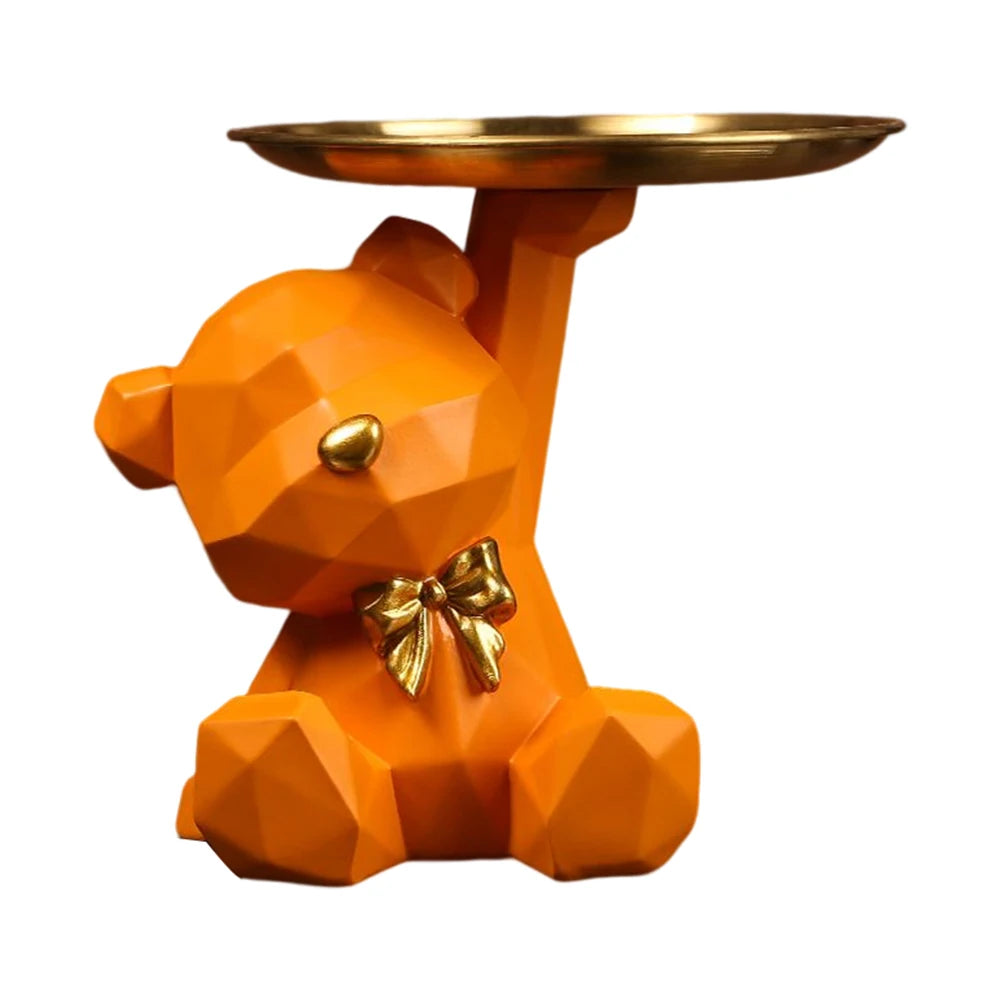 Decorative Geometric Bear Sculpture in Resin