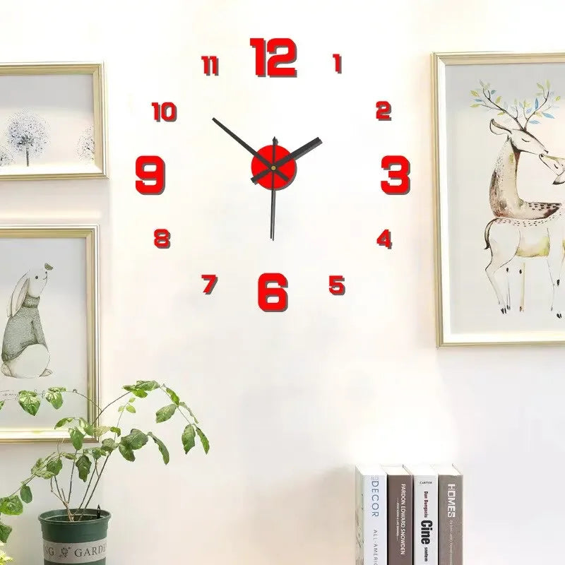 3D Wall Clock Sticker – Modern DIY Design