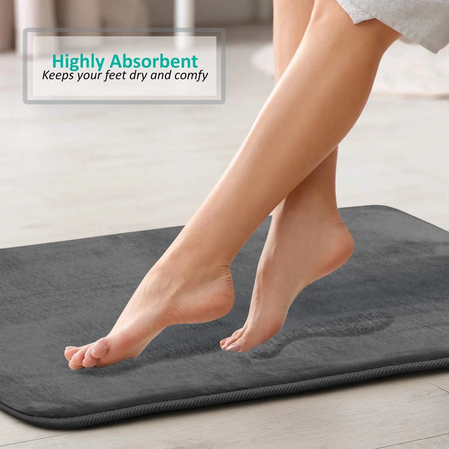 3-Piece Bathroom Mat Set – Non-Slip Memory Foam
