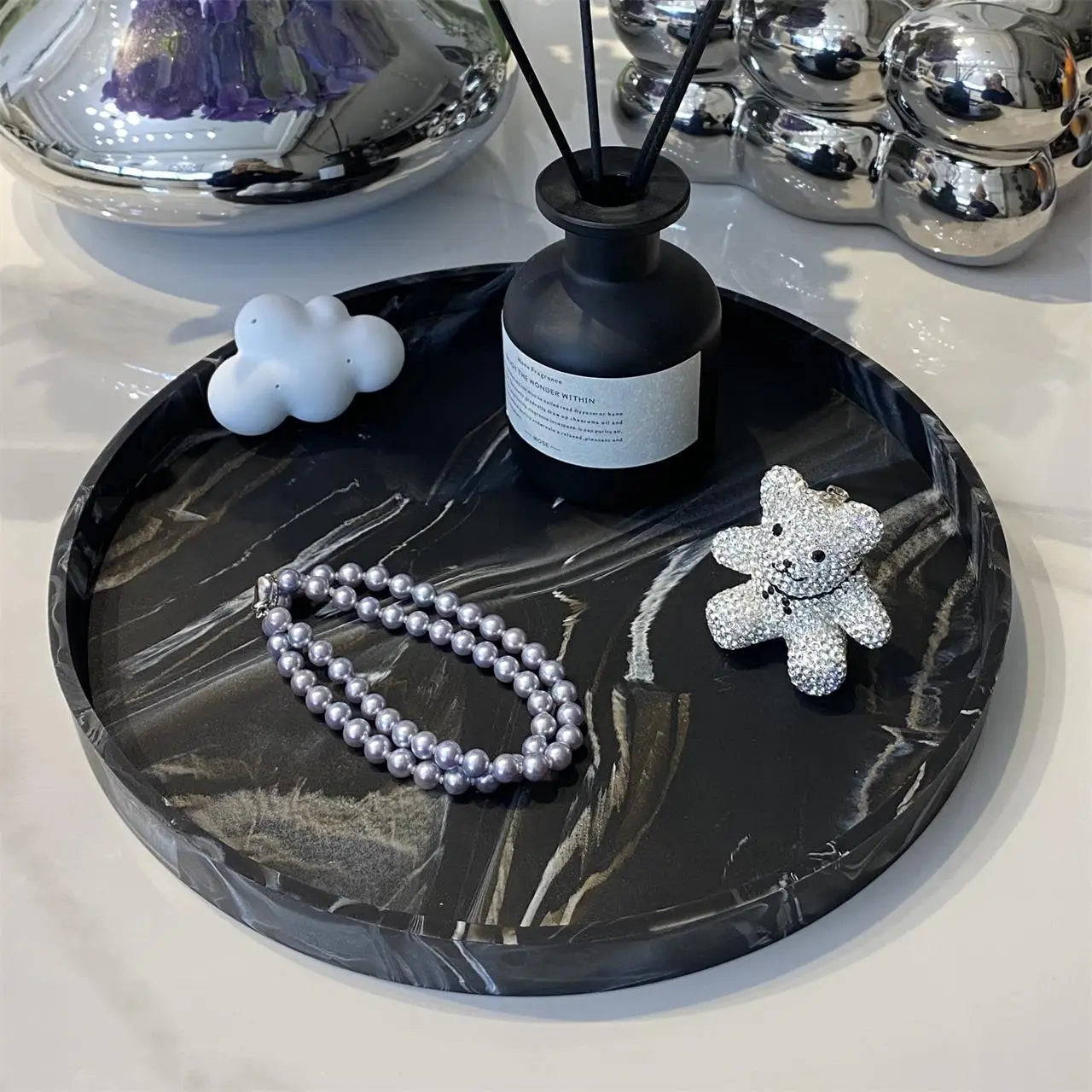 Round Decorative Silicone Tray – Soap Dish