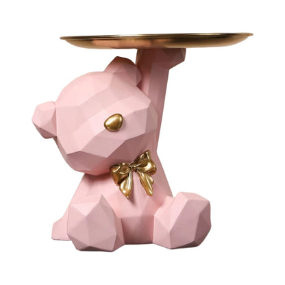 Decorative Geometric Bear Sculpture in Resin