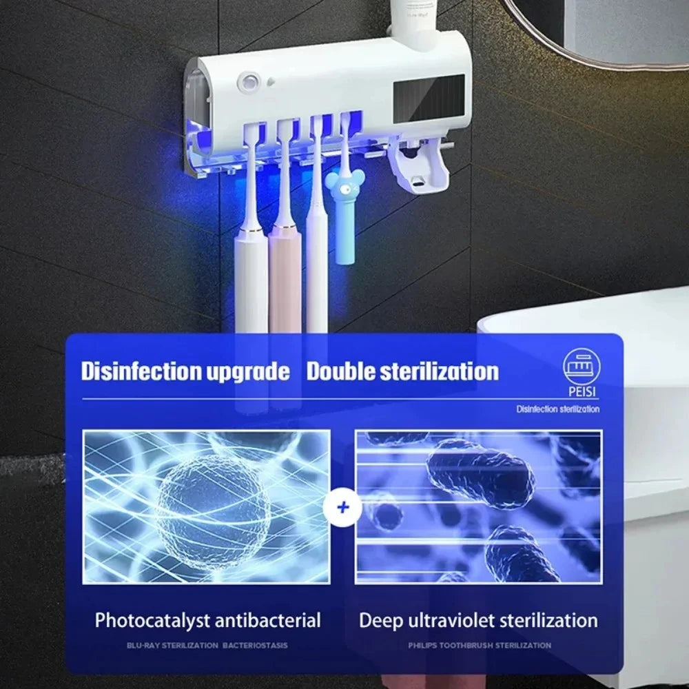 Automatic Solar-Powered UV Toothbrush Holder – Steriliser