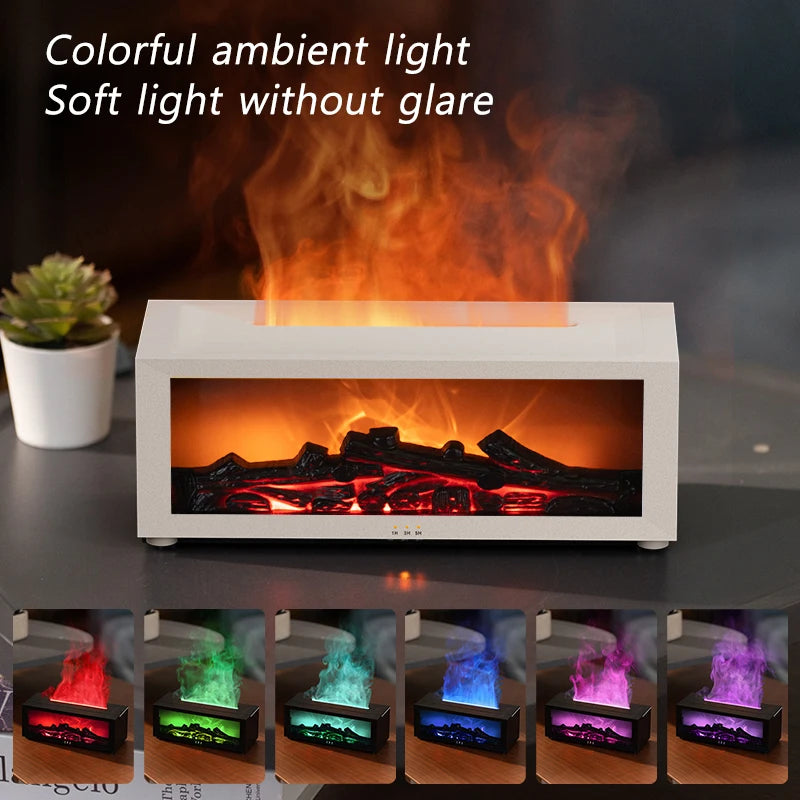 Creative Fireplace Humidifier – Essential Oil Diffuser with LED Flames