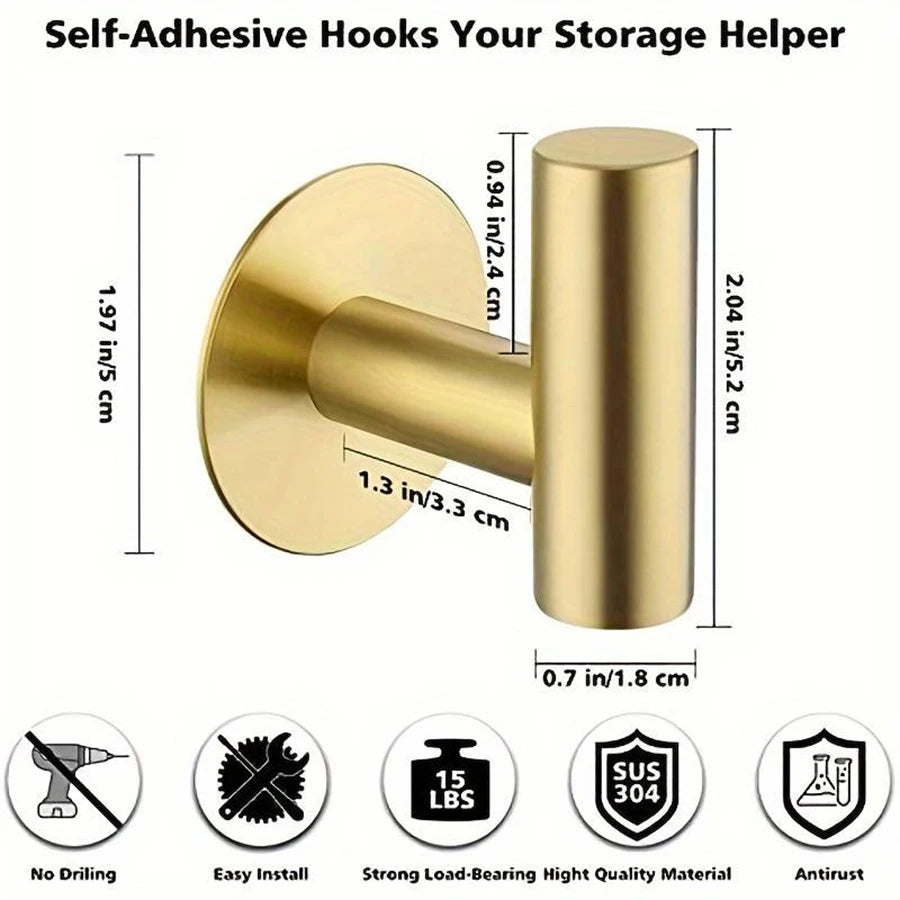 Stainless Steel Adhesive Hook – No Drilling Required