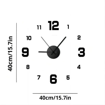 3D Wall Clock Sticker – Modern DIY Design