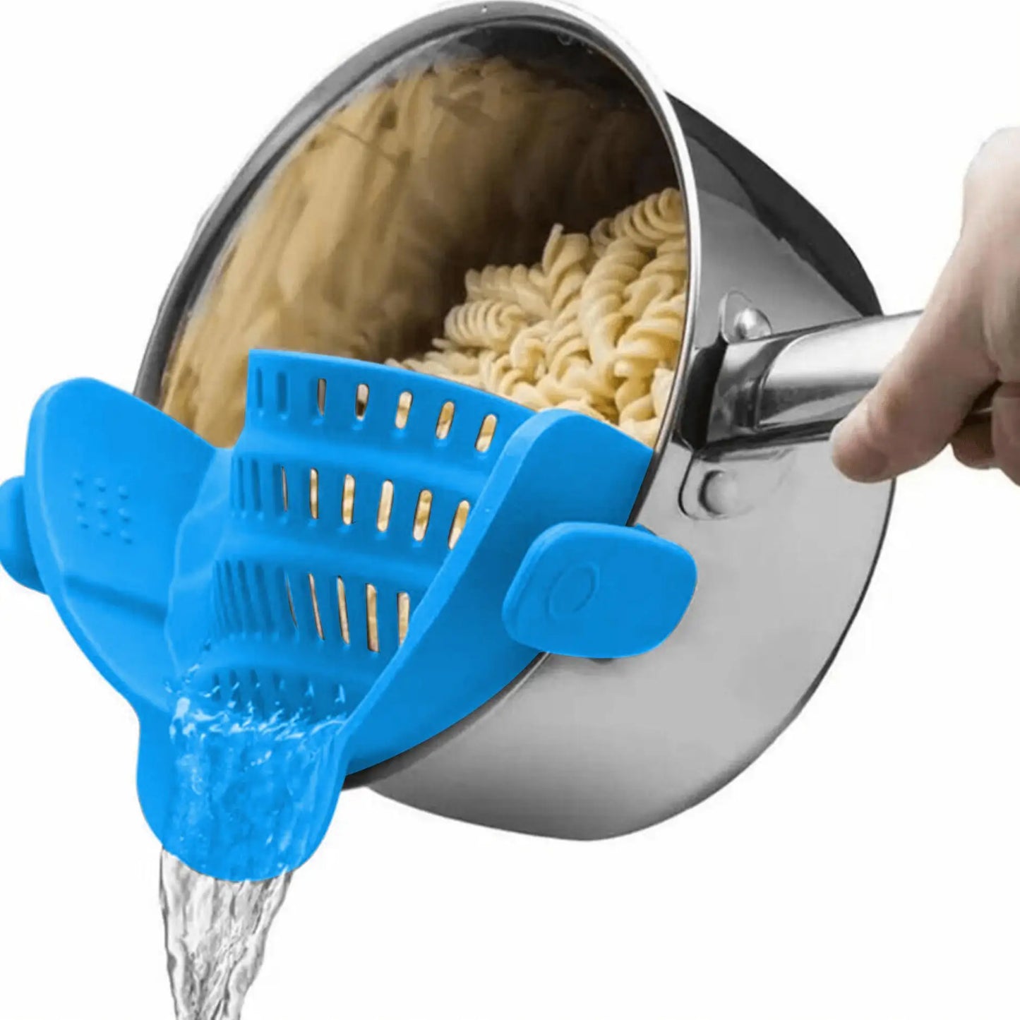 Universal Clip-On Pot Strainer – Practical Kitchen Tool for Pasta, Rice, and Vegetables