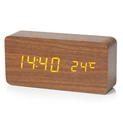 Wooden Digital Alarm Clock – LED