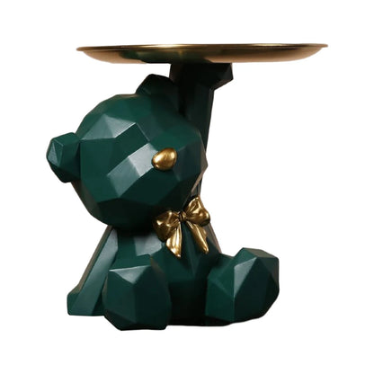 Decorative Geometric Bear Sculpture in Resin