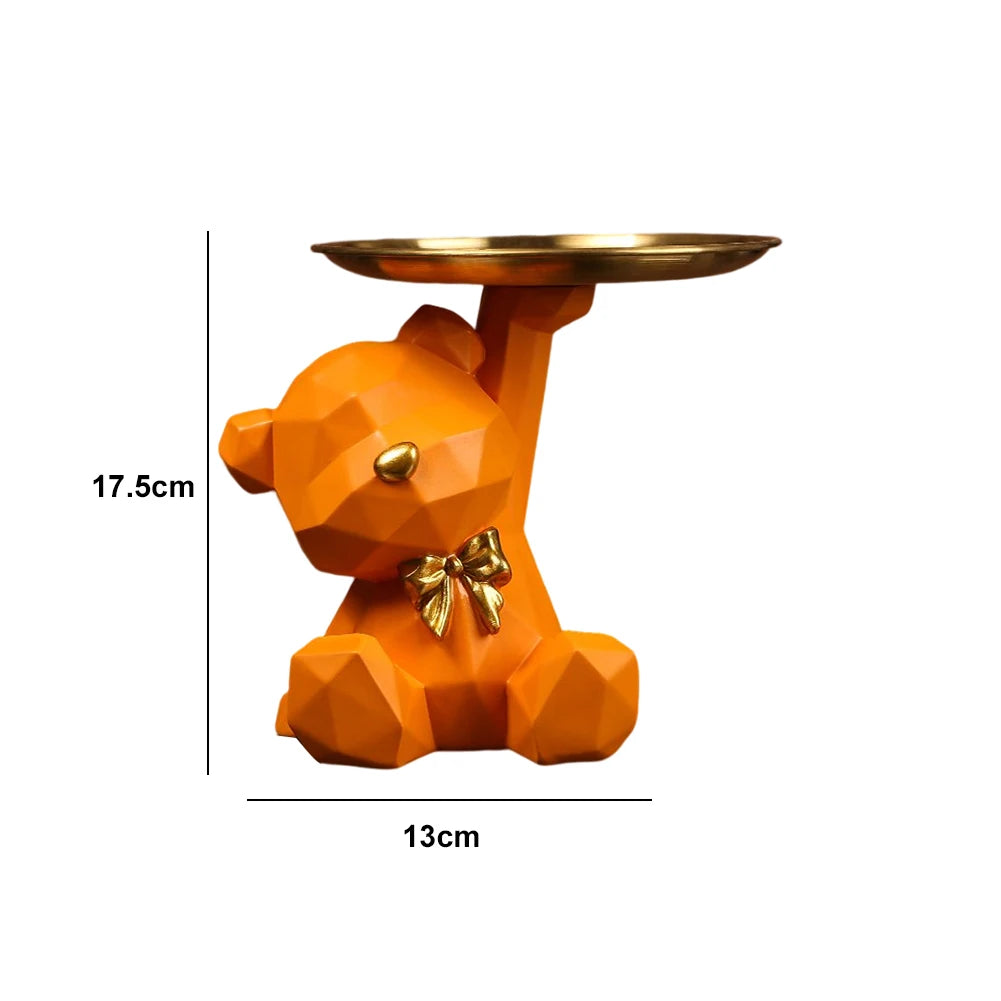 Decorative Geometric Bear Sculpture in Resin