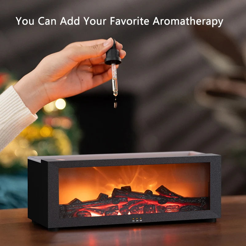 Creative Fireplace Humidifier – Essential Oil Diffuser with LED Flames