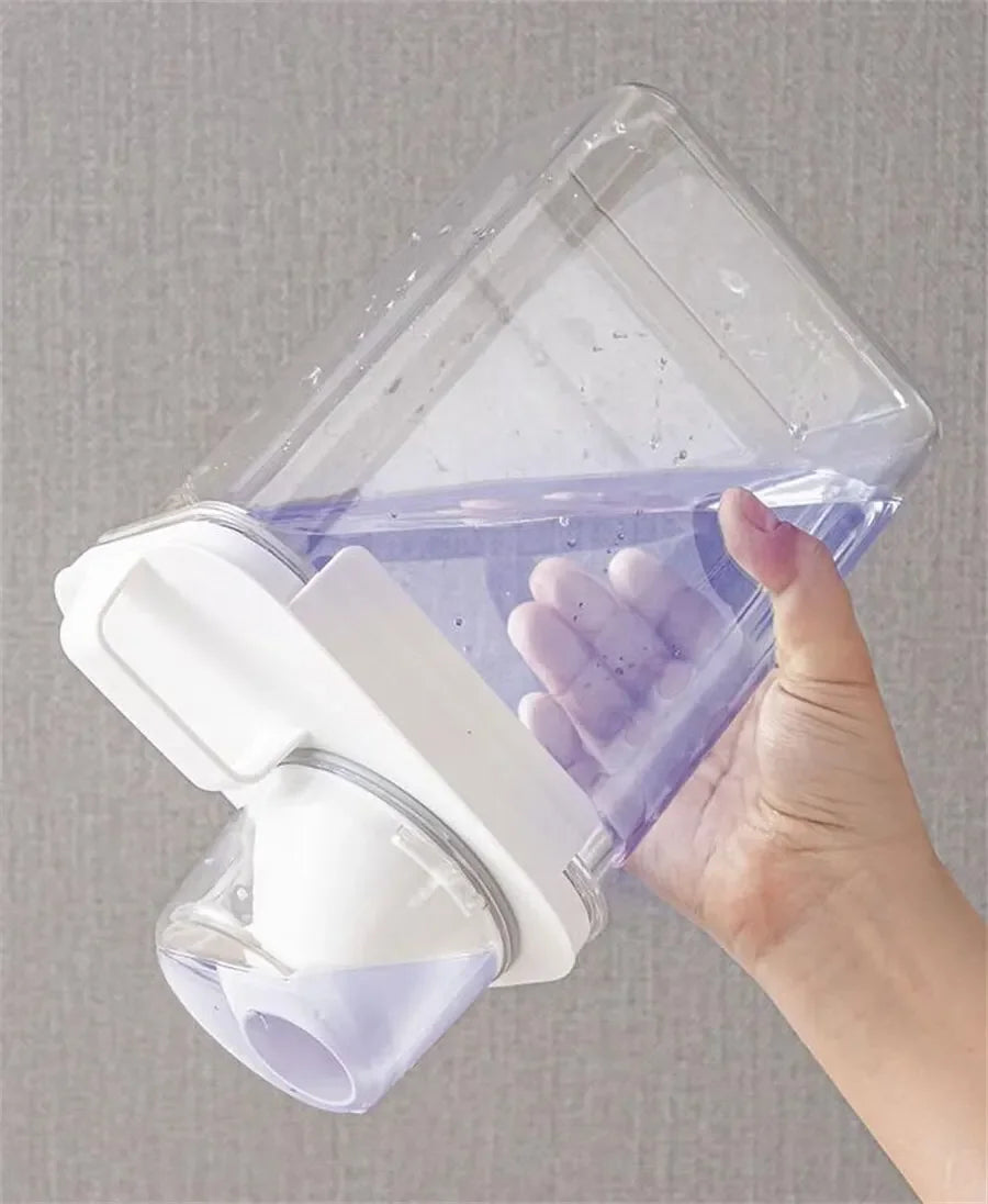 Airtight Powder or Liquid Soap Dispenser – Transparent Organiser with Lid and Measuring Cup