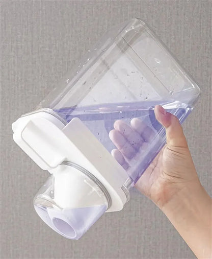 Airtight Powder or Liquid Soap Dispenser – Transparent Organiser with Lid and Measuring Cup