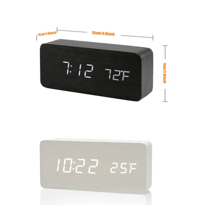 Wooden Digital Alarm Clock – LED