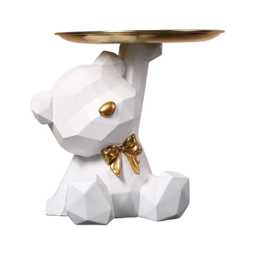 Decorative Geometric Bear Sculpture in Resin