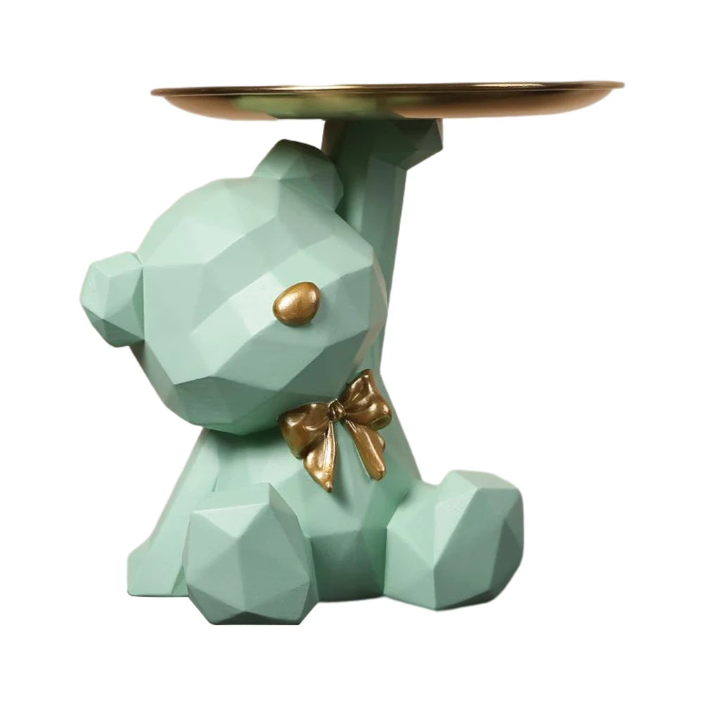 Decorative Geometric Bear Sculpture in Resin