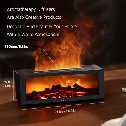 Creative Fireplace Humidifier – Essential Oil Diffuser with LED Flames