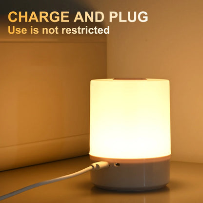 Touch LED Table Lamp – Night Light with 3 Brightness Modes and USB Rechargeable Battery