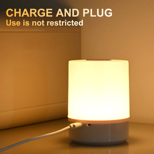 Touch LED Table Lamp – Night Light with 3 Brightness Modes and USB Rechargeable Battery