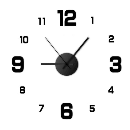 3D Wall Clock Sticker – Modern DIY Design