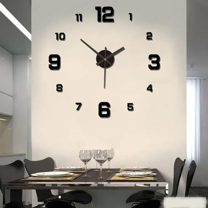 3D Wall Clock Sticker – Modern DIY Design