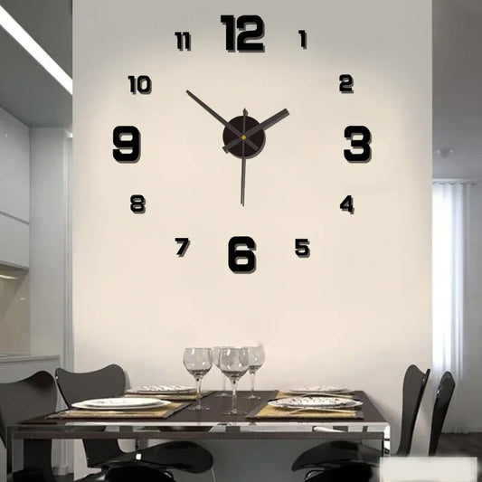3D Wall Clock Sticker – Modern DIY Design