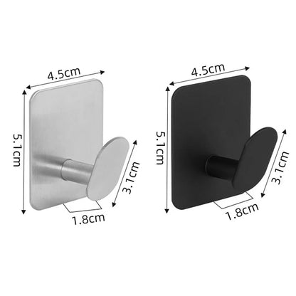 Stainless Steel Adhesive Wall Hook – Multipurpose Holder for Towels, Bathrobes and Utensils (Bathroom/Kitchen)