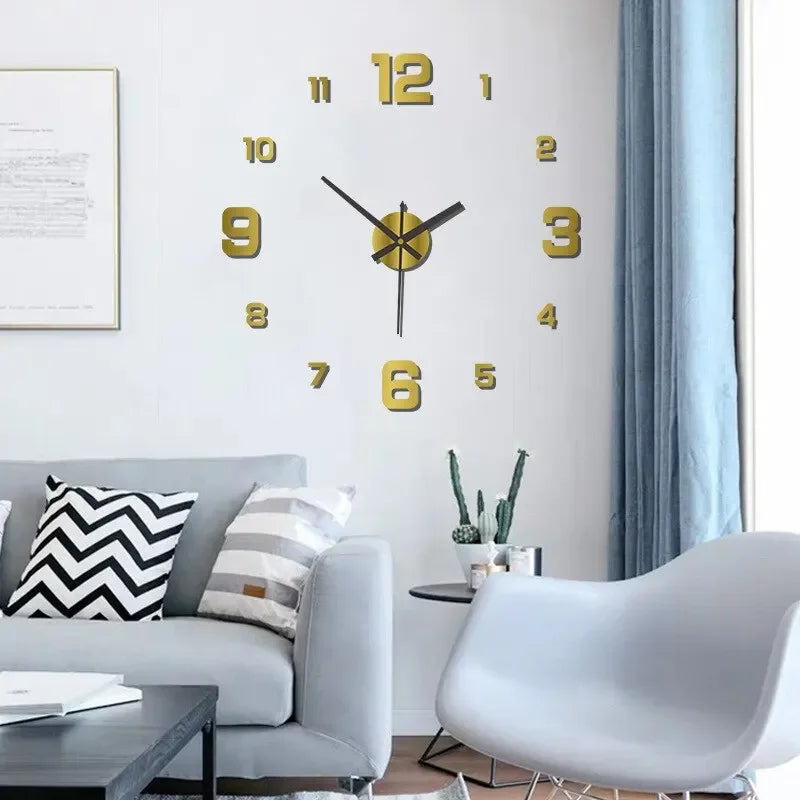 3D Wall Clock Sticker – Modern DIY Design