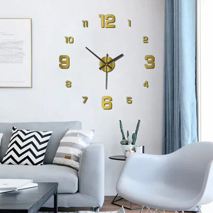 3D Wall Clock Sticker – Modern DIY Design