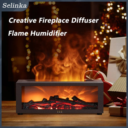 Creative Fireplace Humidifier – Essential Oil Diffuser with LED Flames