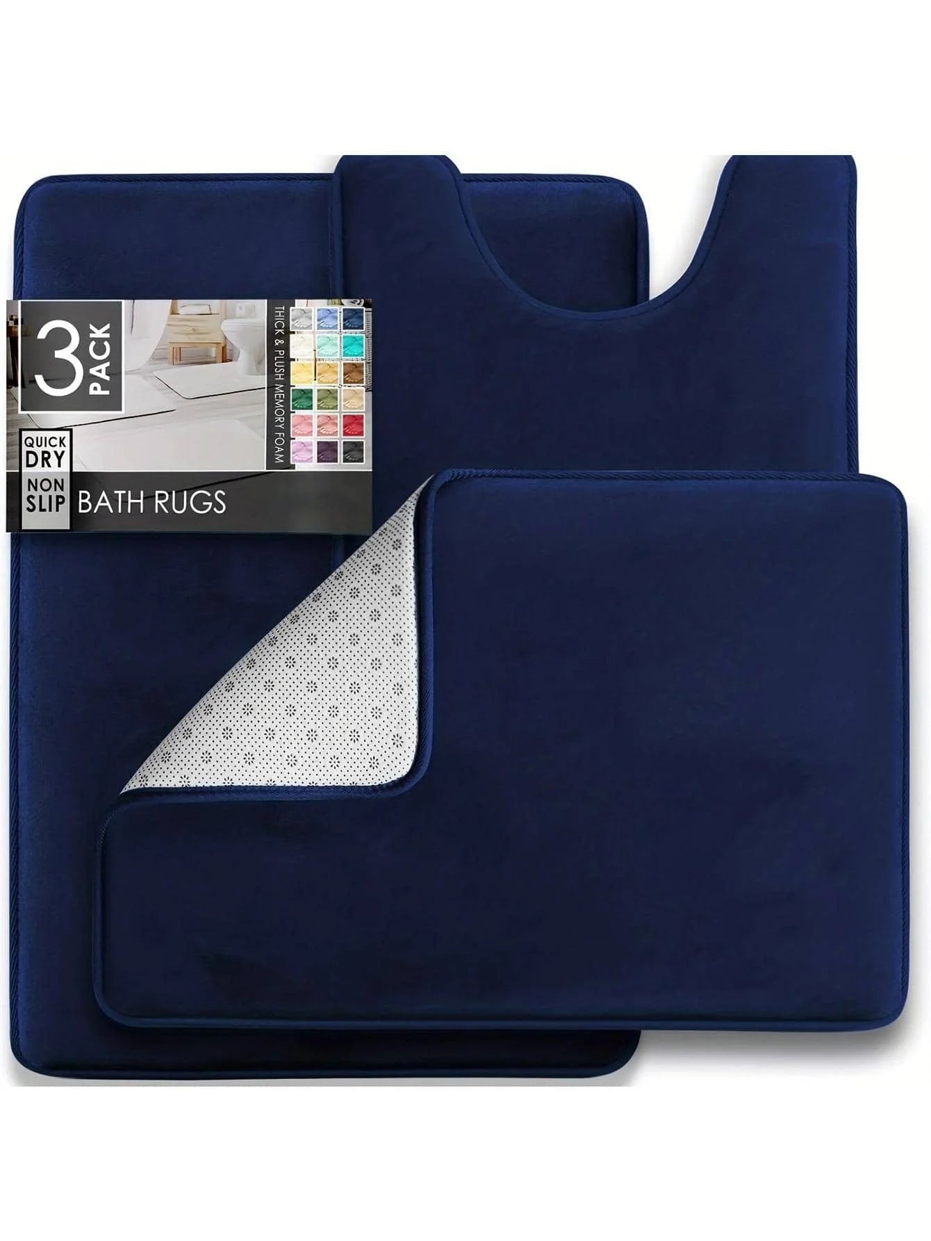3-Piece Bathroom Mat Set – Non-Slip Memory Foam